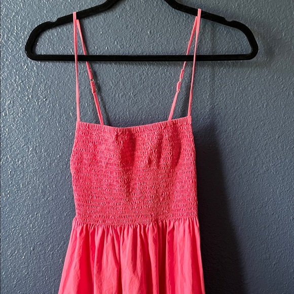 Faithfull The Brand Bryssa Midi Dress in Hot Pink - Picture 4 of 8